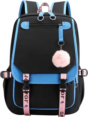 15.6 Inch Laptop Backpack for Men and Women Business Casual Travel Hiking Daypacks Fashion Waterproof Backpack (Black Blue)