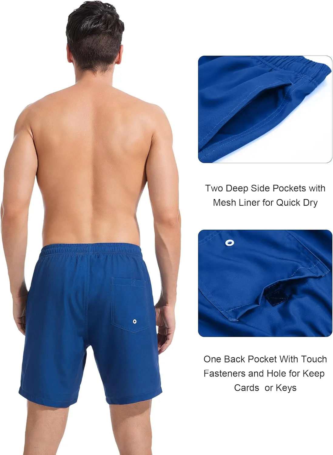2 in 1 Mens Swim Trunks 7 Inch with Compression Liner Quick Dry Swim Shorts Swim Suits Board Shorts Swimwear