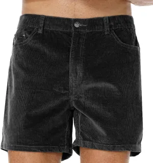 AIMPACT Mens Corduroy Shorts 5/6 Inseam Casual Elastic Waist Drawstring Summer Beach Shorts for Men with Pockets