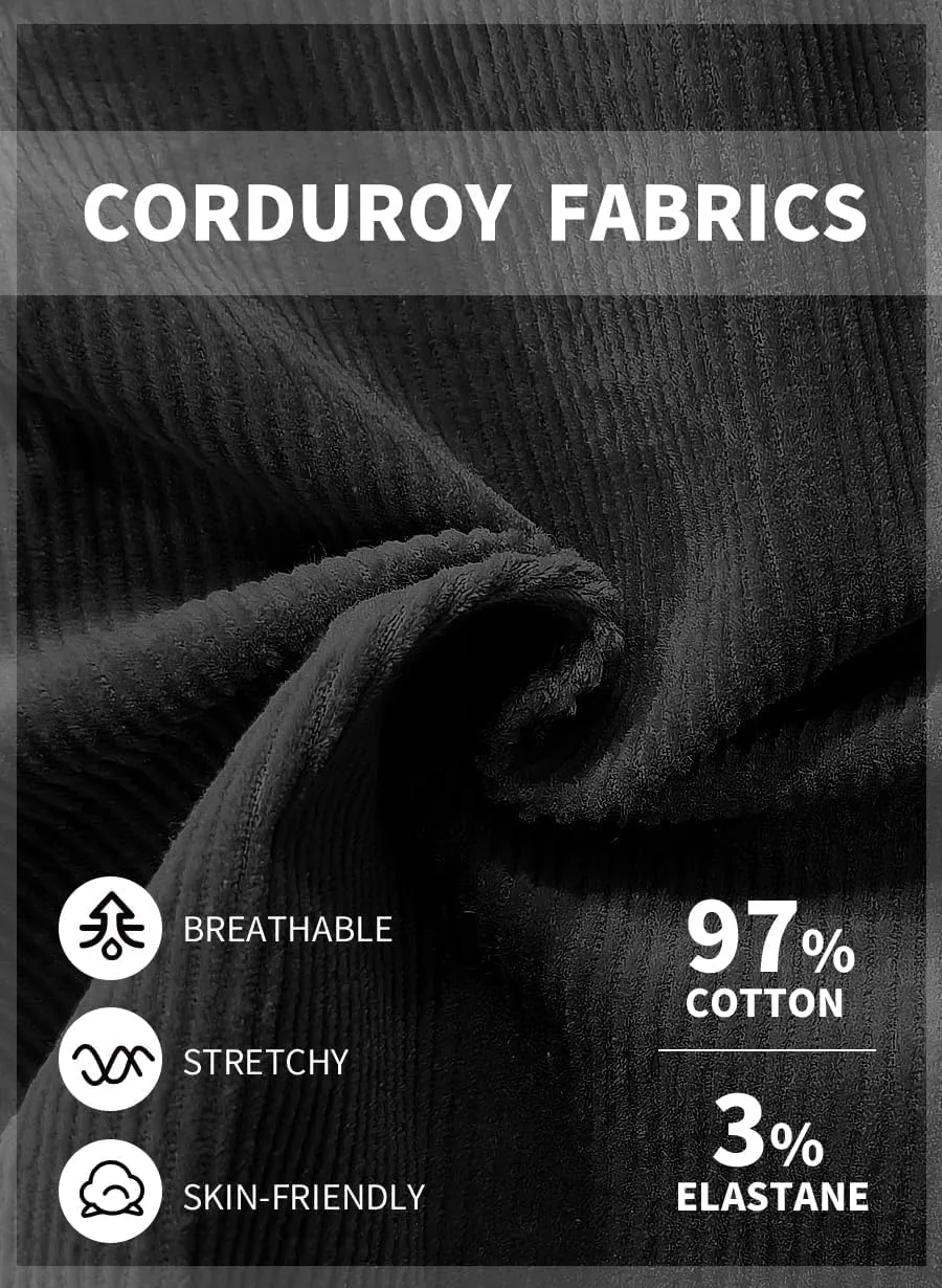 AIMPACT Mens Corduroy Shorts 5/6 Inseam Casual Elastic Waist Drawstring Summer Beach Shorts for Men with Pockets