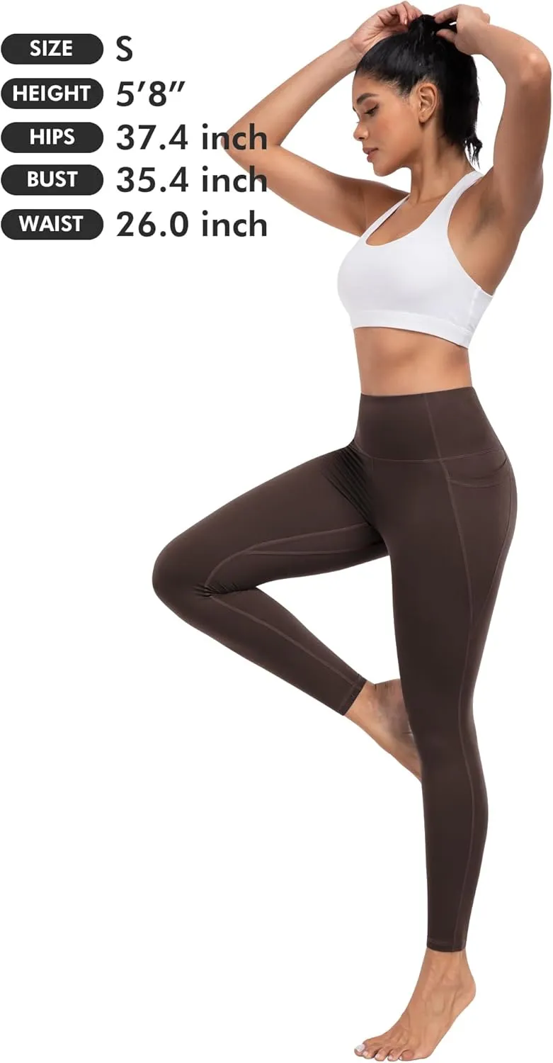 ATHVOTAR Leggings with Pockets for Women, 7 Packs High Waisted Workout Tummy Control Yoga Pants