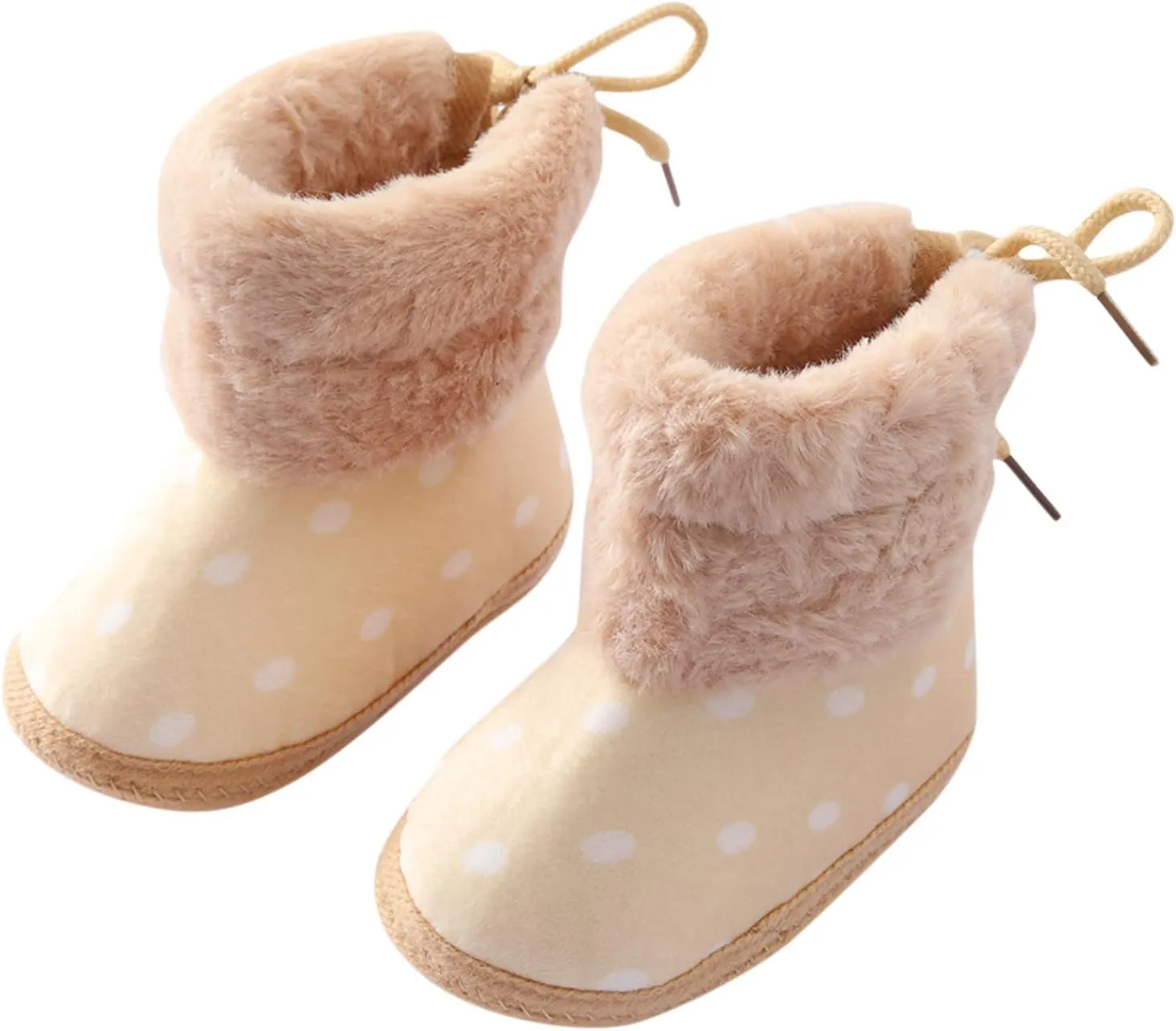 Baby Boys Girls Snow Boots Fur Lined Non Slip Soft Sole Toddler First Walker Winter Warm Crib Shoes Waterproof