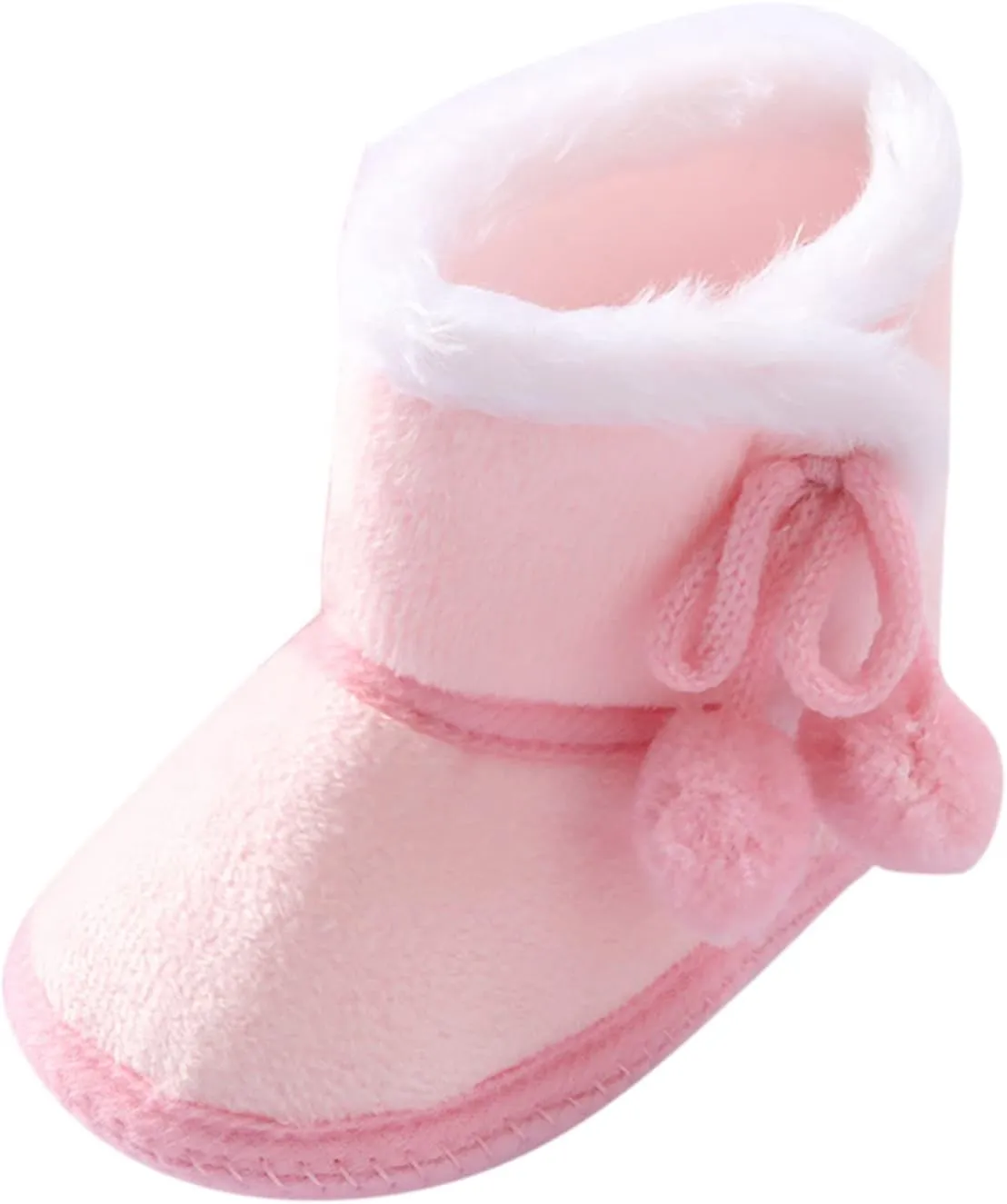 Baby Boys Girls Snow Boots Fur Lined Non Slip Soft Sole Toddler First Walker Winter Warm Crib Shoes Waterproof