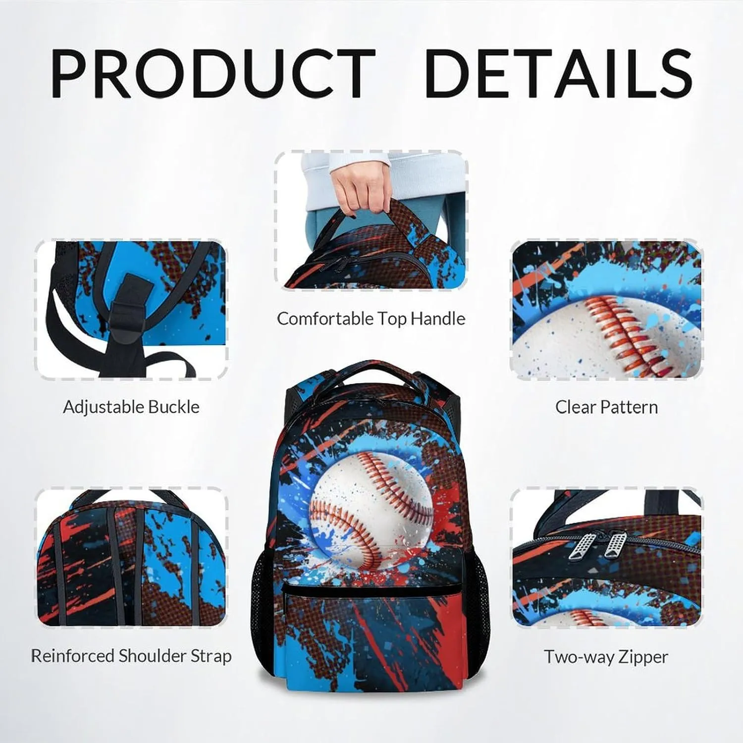 Backpack for Kids - Baseball Backpacks for School - 17 Inch Sports Bookbag for Boys Teens - Youth Back Pack for Elementary Middle School