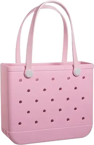 Beach Bag Rubber Small Tote Bag, Fashion Travel Bag for Women, Waterproof Handbag for Sports, Pool, Beach