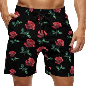 Beast Rose Beauty Men's Swim Trunks Quick Dry Bathing Suit Swimming Shorts Beach Swimwear