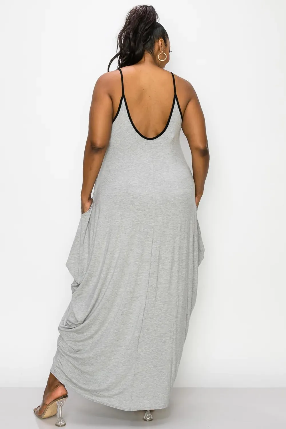 BFFBABY Women's Casual Maxi Dress Sleeveless Tie Dye Spaghetti Strap Summer Plus Size Swing Sundress with Pockets