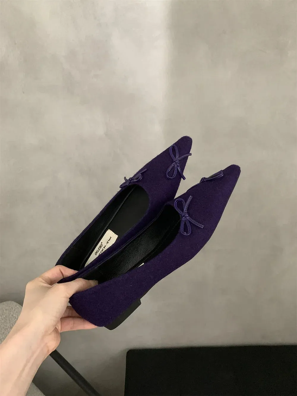 binfenxie  -  Fashion Women Loafers Pointed Toe Summer Autumn Dress Shoes Flat Low Heels Bow Design Black Grey Red Beige Party Pumps Shoes 39