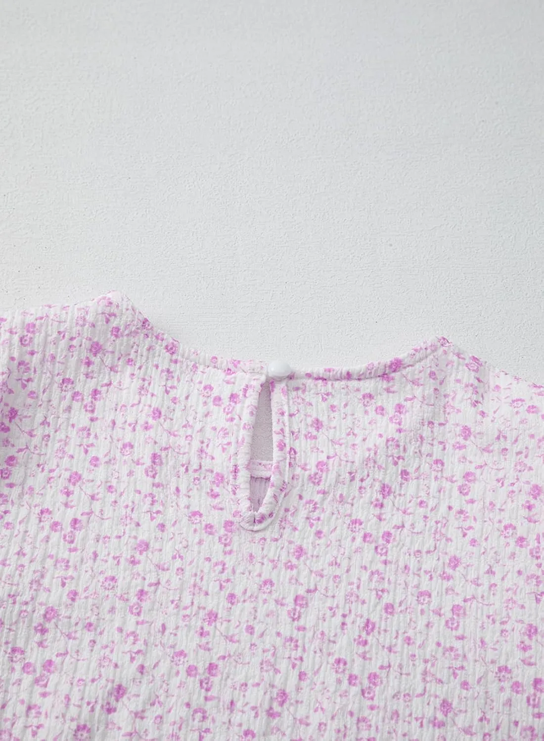 blibean Tween Girls 2024 Boho Floral Puff Sleeve Shirt Size 6-15 Years