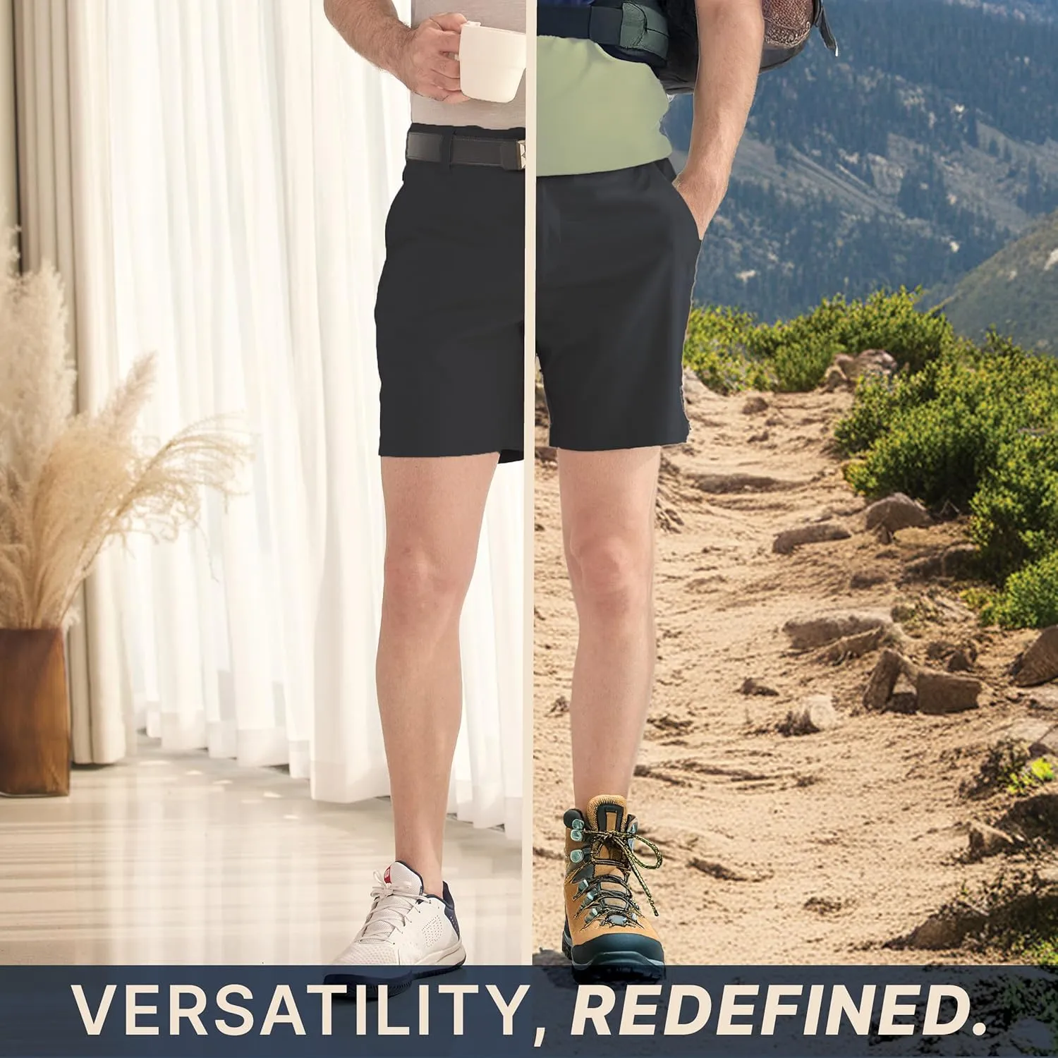 BLUE CHILL Lightweight Golf Shorts for Men, Water Resistant Quick Dry, 7 inch Inseam, 5 Pocket, 2-Way Stretch, Slim Fit