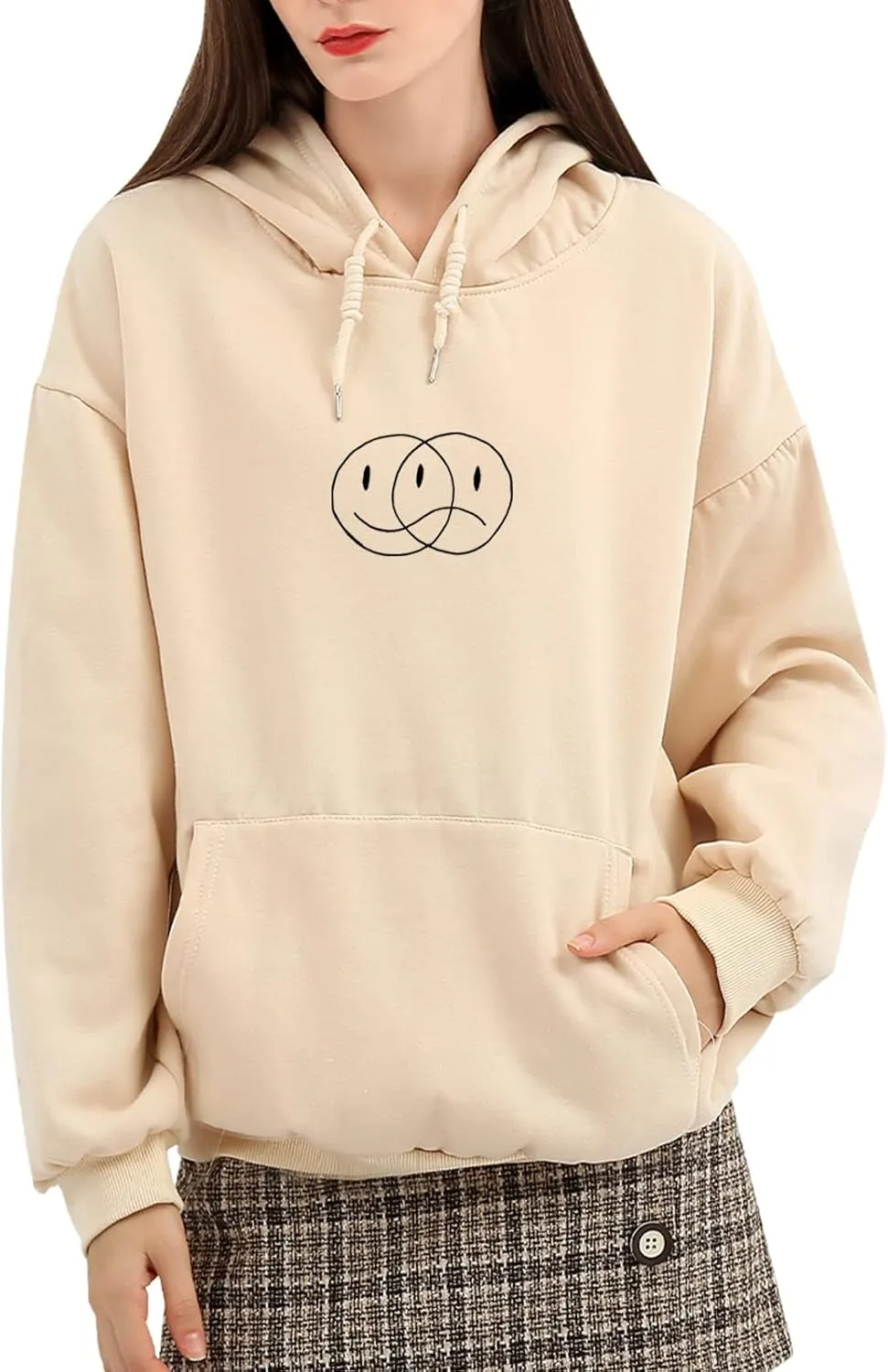 Bobeutou Halloween Pumpkin Graphic Oversized Hoodies for Women Spooky Vintage Fleece Y2k Aesthetic Sweatshirt Teen Girls