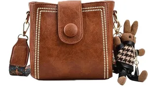 Bootara Bucket Bag, Bootara Women's Vintage Bunny Charm Bucket Bag  Convertible Shoulder Crossbody, Cute Mini