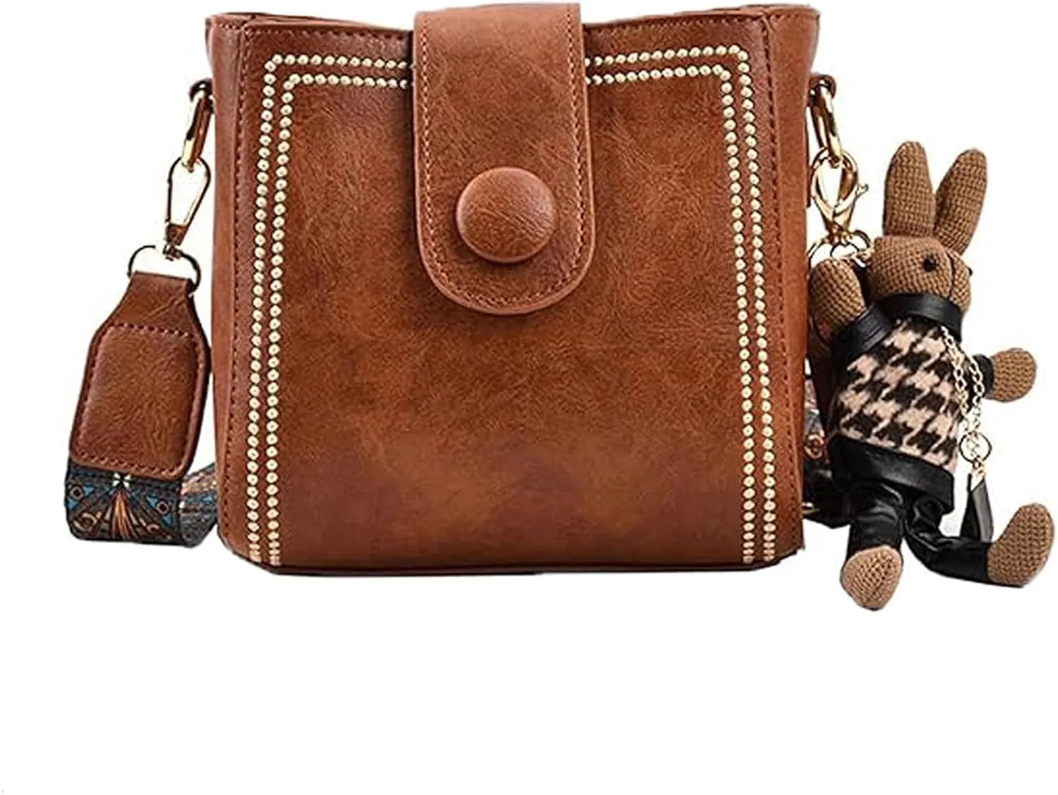 Bootara Bucket Bag, Bootara Women's Vintage Bunny Charm Bucket Bag  Convertible Shoulder Crossbody, Cute Mini