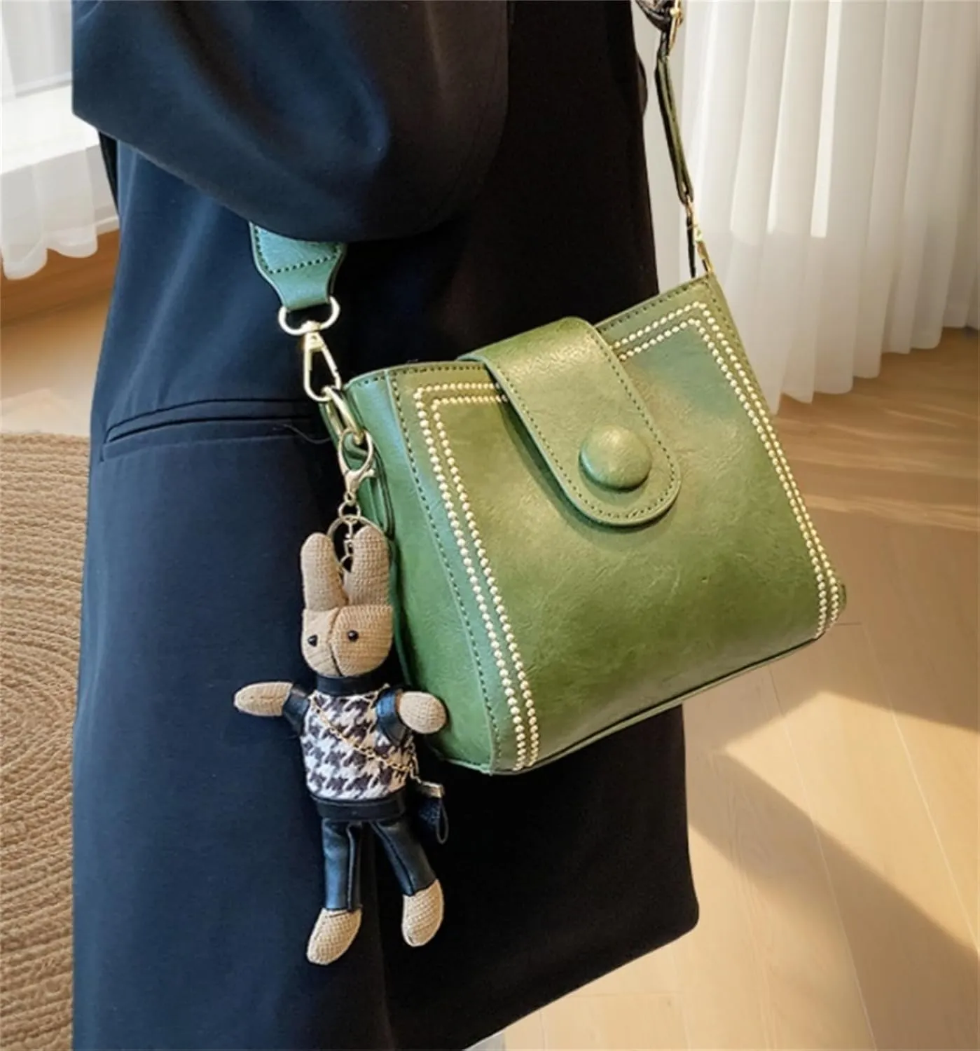 Bootara Bucket Bag, Convertible Shoulder Crossbody, Vintage Crossbody Bag for Women With Adjustable Wide Shoulder Strap
