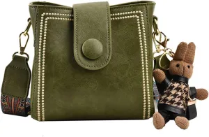 Bootara Bucket Bag, Vintage Crossbody Bag Women's Vintage Bunny Charm Bucket Bag