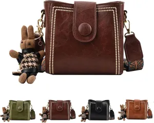 Bootara Bucket Bag, Vintage Fashion Bag, Vintage Retro Small Water Bucket Bags for Women, with Cute Doll Pendants