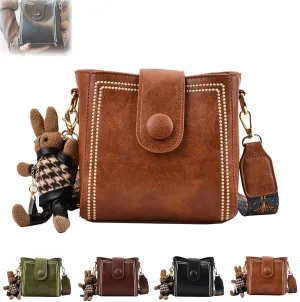 Bootara Bucket Bag, Vintage Fashion Bag, Vintage Retro Small Water Bucket Bags for Women, with Cute Doll Pendants