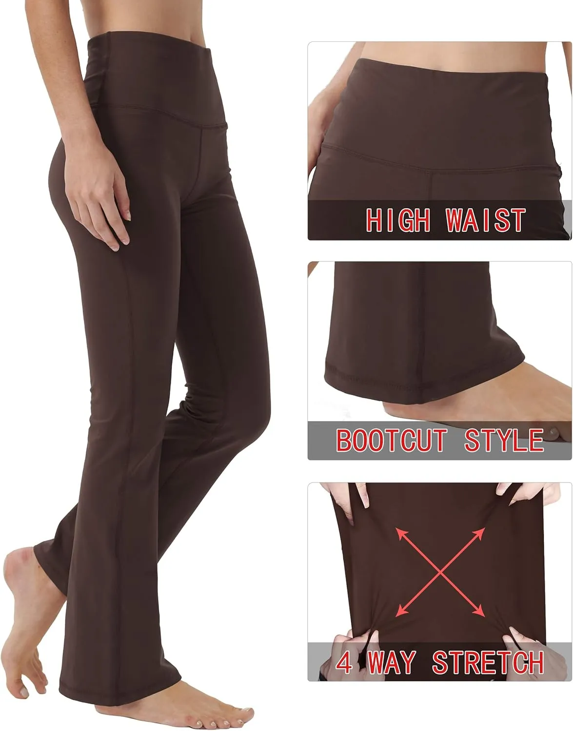 Bootcut Yoga Pants for Women High Waist Workout Pants for Women Tummy Control Bootleg Work Pants Dress Pants