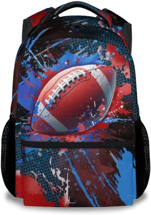 Boy Backpack - Football Backpacks for Boys - 17 Inch Kids Bookbag for Elementary Middle School - Sports Theme School Bags for Ages 6-12