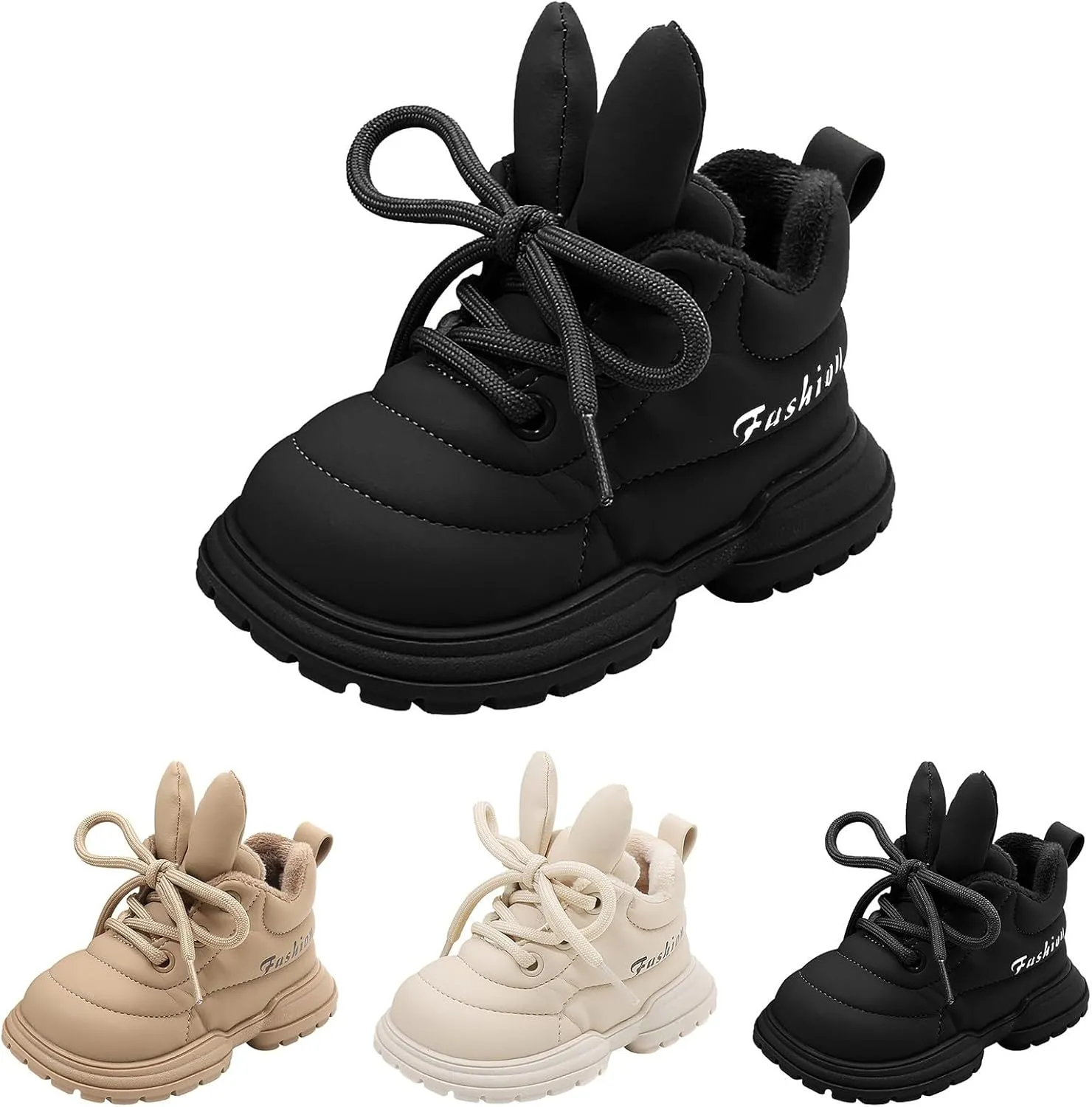 Boys Girls Winter Warm High Top Sneakers Kids Unisex Ankle Boots Faux Fr Fashion Fitness Outdoor Walking Shoes