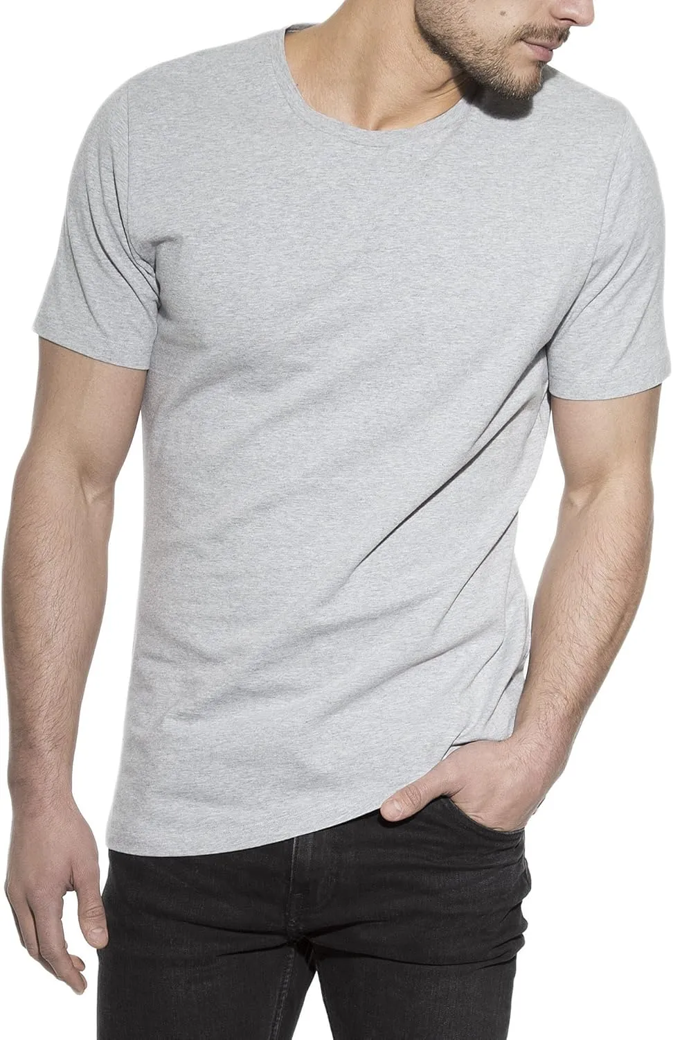 Bread & Boxers 2-Pack Crew-Neck T-Shirt Grey Mlange XL