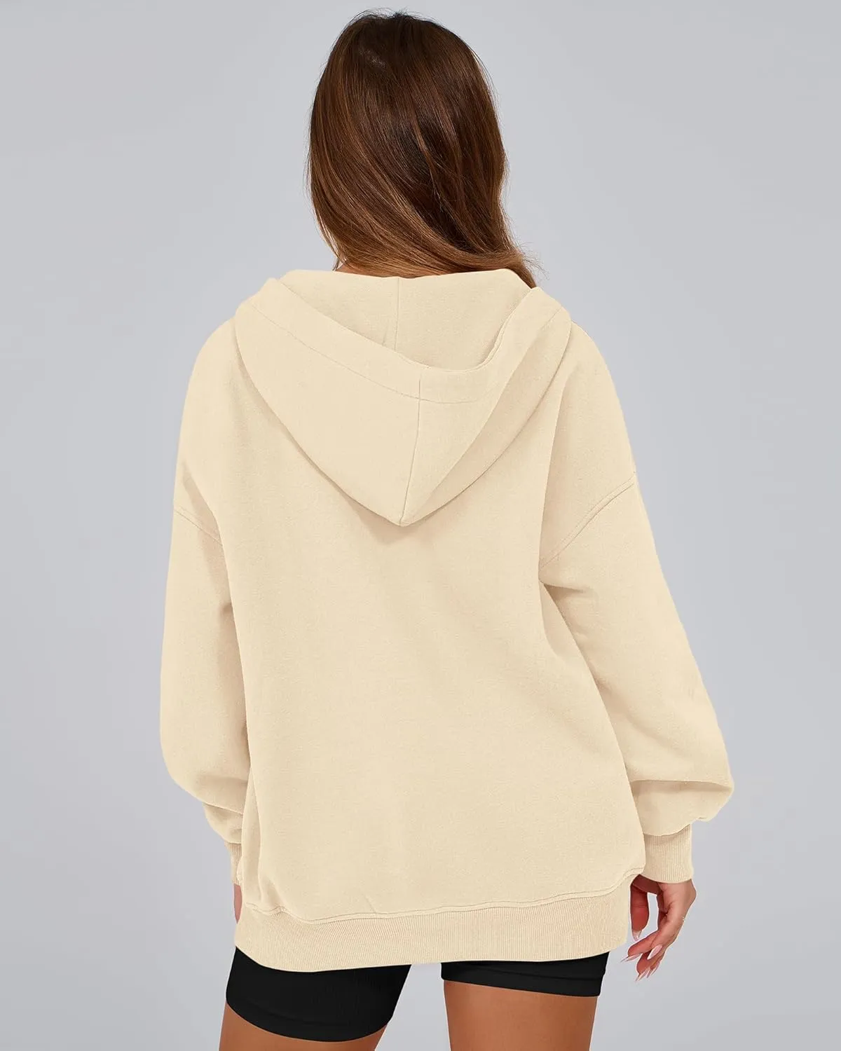 BTFBM Women's Oversized Hoodies Casual Fleece Long Sleeve V Neck Sweatshirts 2025 Trendy Spring Outfits Fall Clothes