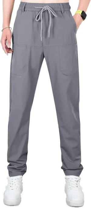 Chinos Pants Men, Stretch Active Chino Pants Slim Fit Mens Slacks Tapered Pants Twill Cargo Casual Pants Golf Jogger