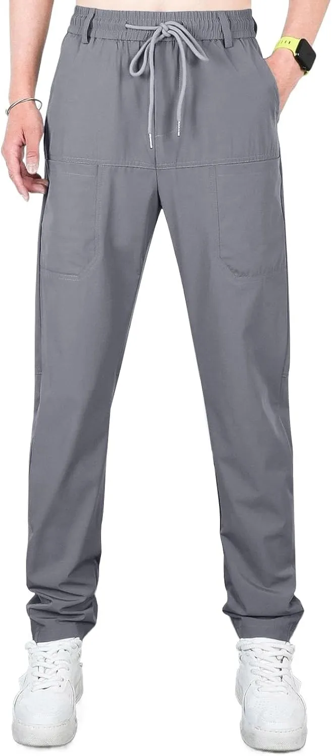 Chinos Pants Men, Stretch Active Chino Pants Slim Fit Mens Slacks Tapered Pants Twill Cargo Casual Pants Golf Jogger