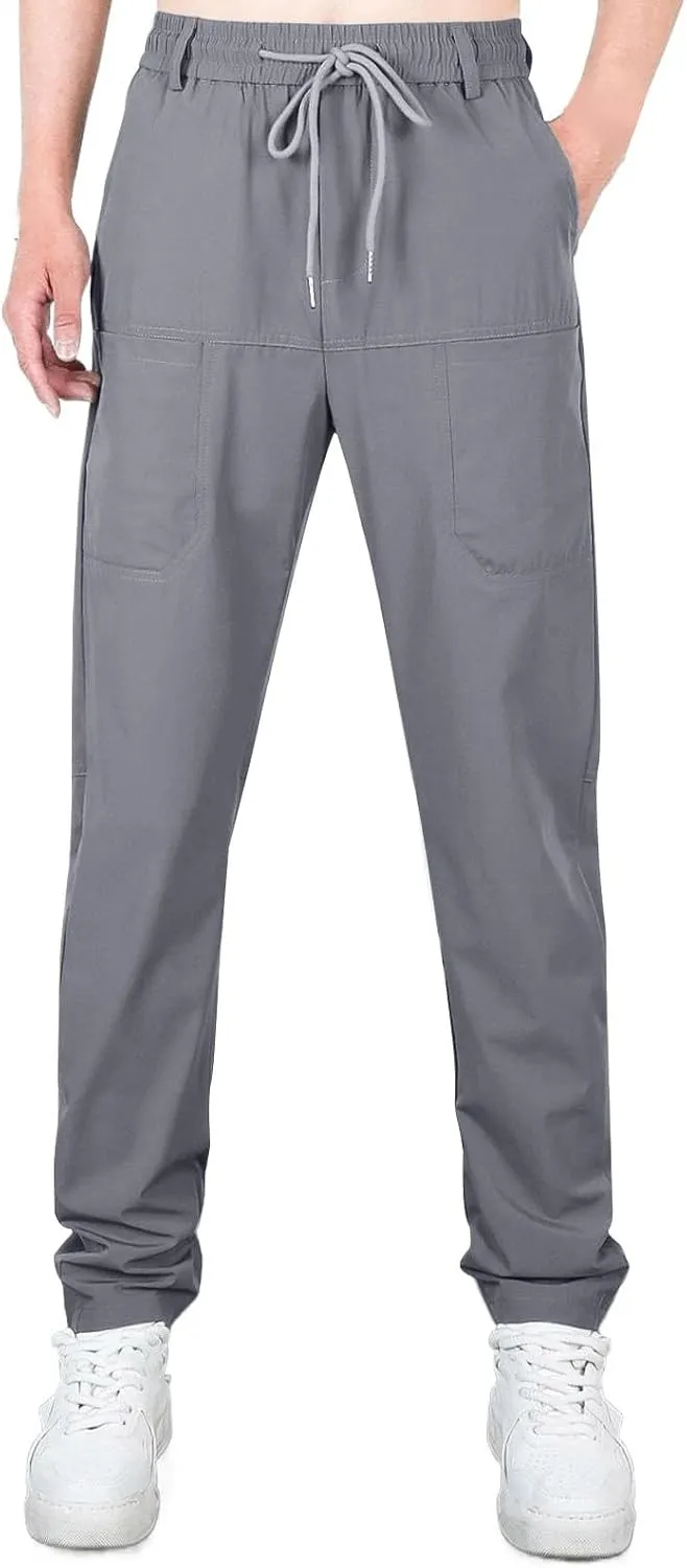 Chinos Pants Men, Stretch Active Chino Pants Slim Fit Mens Slacks Tapered Pants Twill Cargo Casual Pants Golf Jogger