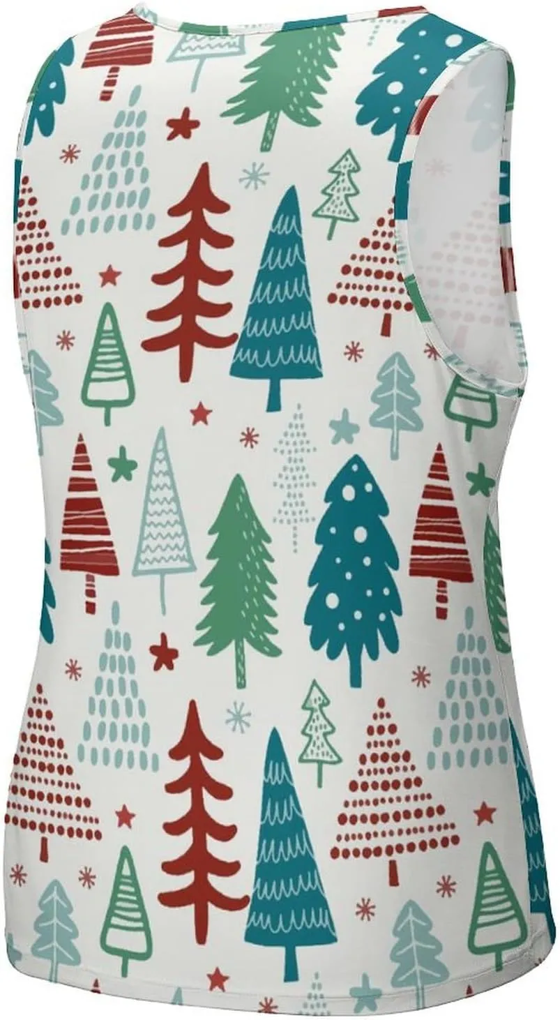 Christmas Tree Men's Tank Tops Summer Sleeveless T-Shirts Gym Workout Tee Casual Beach Tee