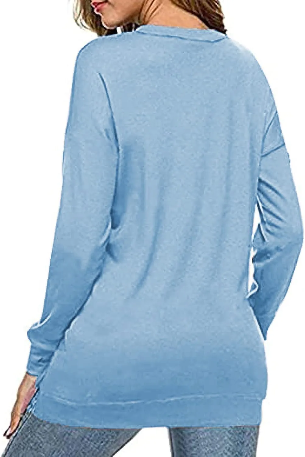 CNFUFEN Womens Casual Crewneck Sweatshirt Long Sleeve Pullover Tops Fall Fashion Clothes
