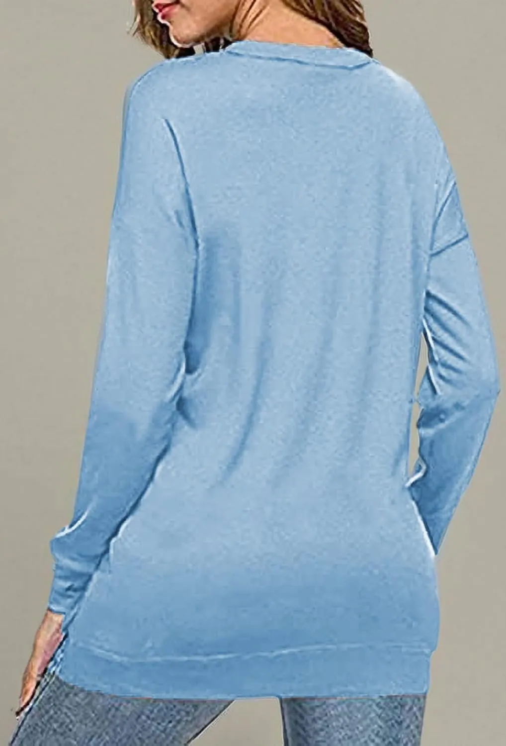 CNFUFEN Womens Casual Crewneck Sweatshirt Long Sleeve Pullover Tops Fall Fashion Clothes