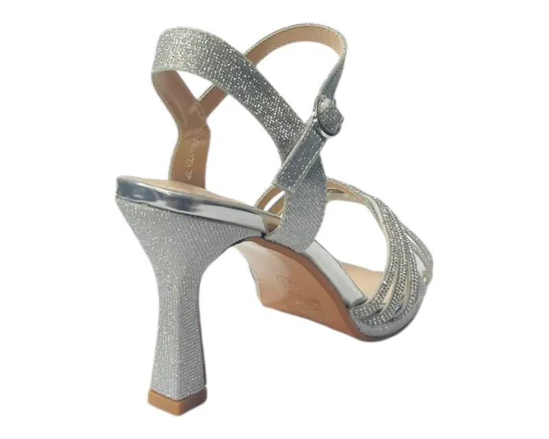 Crossover Rhinestone Glitter Strap Open Toe Shoes