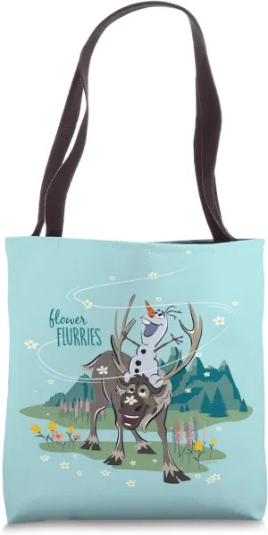 Disney Frozen Spring Flower Flurries Olaf & Sven Tote Bag