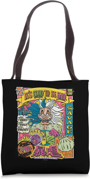 Disney Villains Cruella de Vil It's Good To Be Bad Vintage Tote Bag