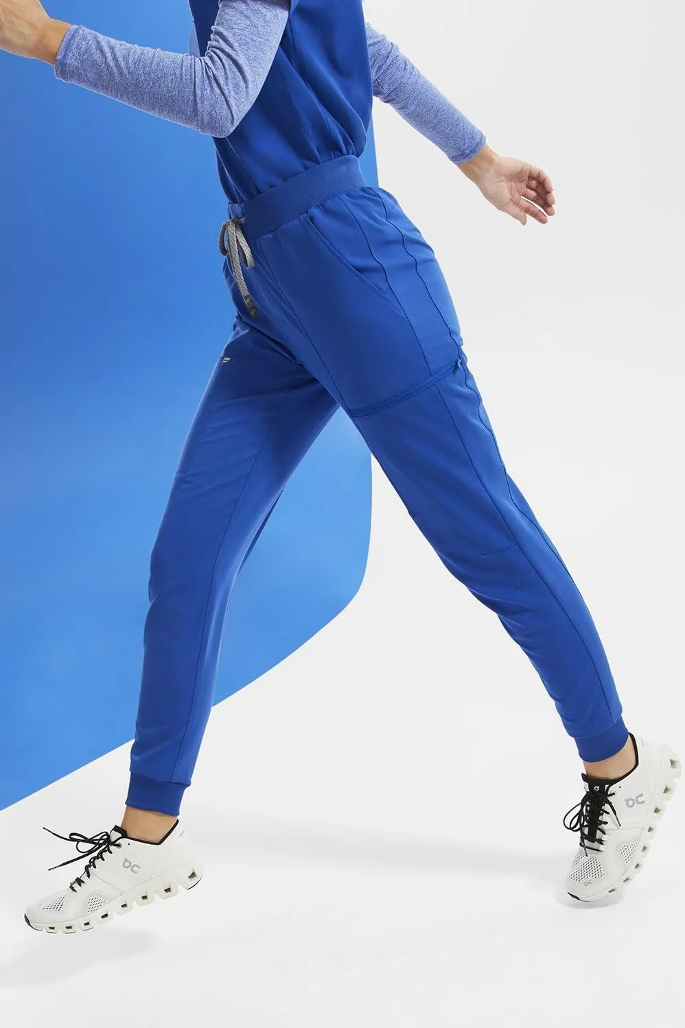 Fabletics Women's High Rise Active Scrub Jogger - MotionTech, 4-Way Stretch, Pocket-Packed, Lightweight, Semi-Slim Fit