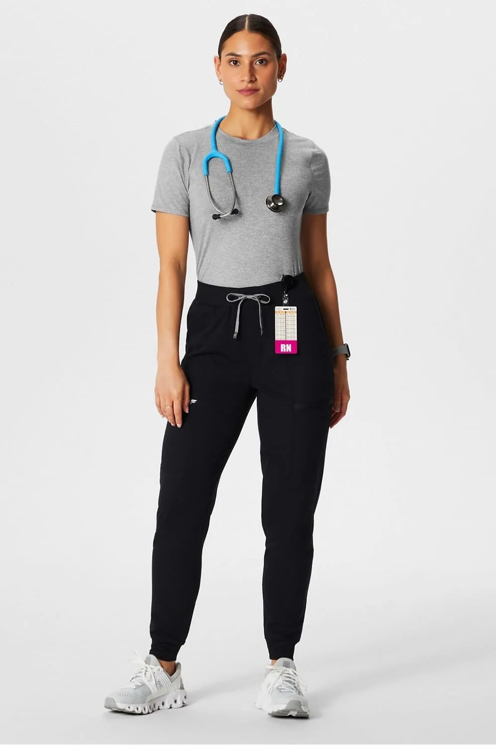 Fabletics Women's High Rise Active Scrub Jogger - MotionTech, 4-Way Stretch, Pocket-Packed, Lightweight, Semi-Slim Fit
