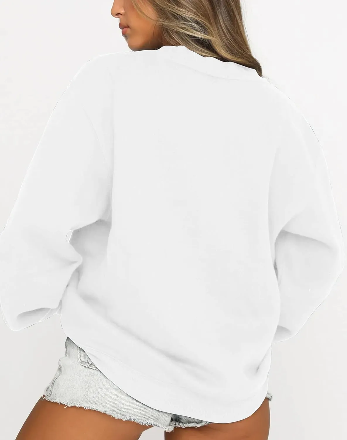 Fanway&EC Women's Long Sleeve Sweatshirt Casual Crewneck Oversized Pullover Hoodies Fall Tops