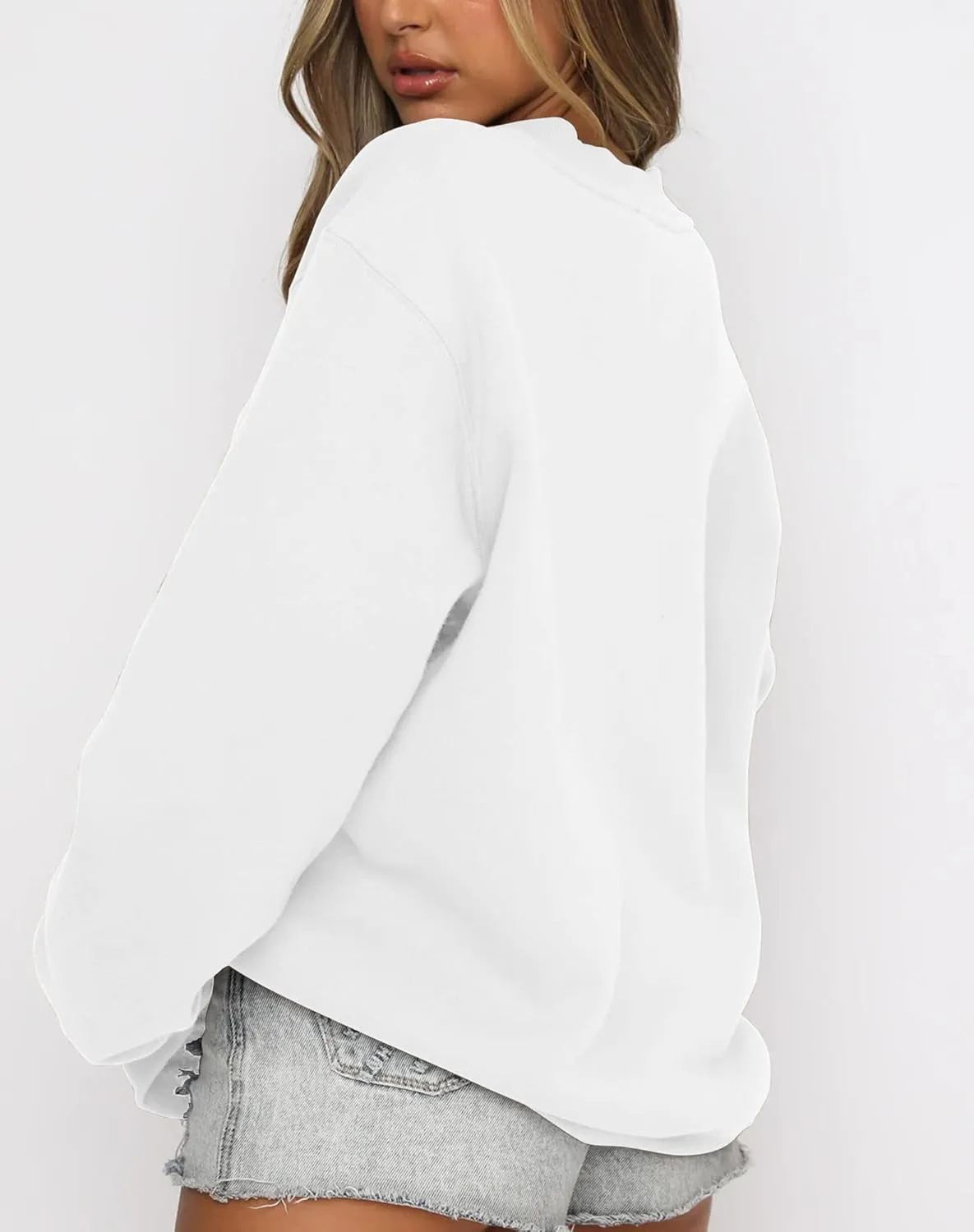 Fanway&EC Women's Long Sleeve Sweatshirt Casual Crewneck Oversized Pullover Hoodies Fall Tops