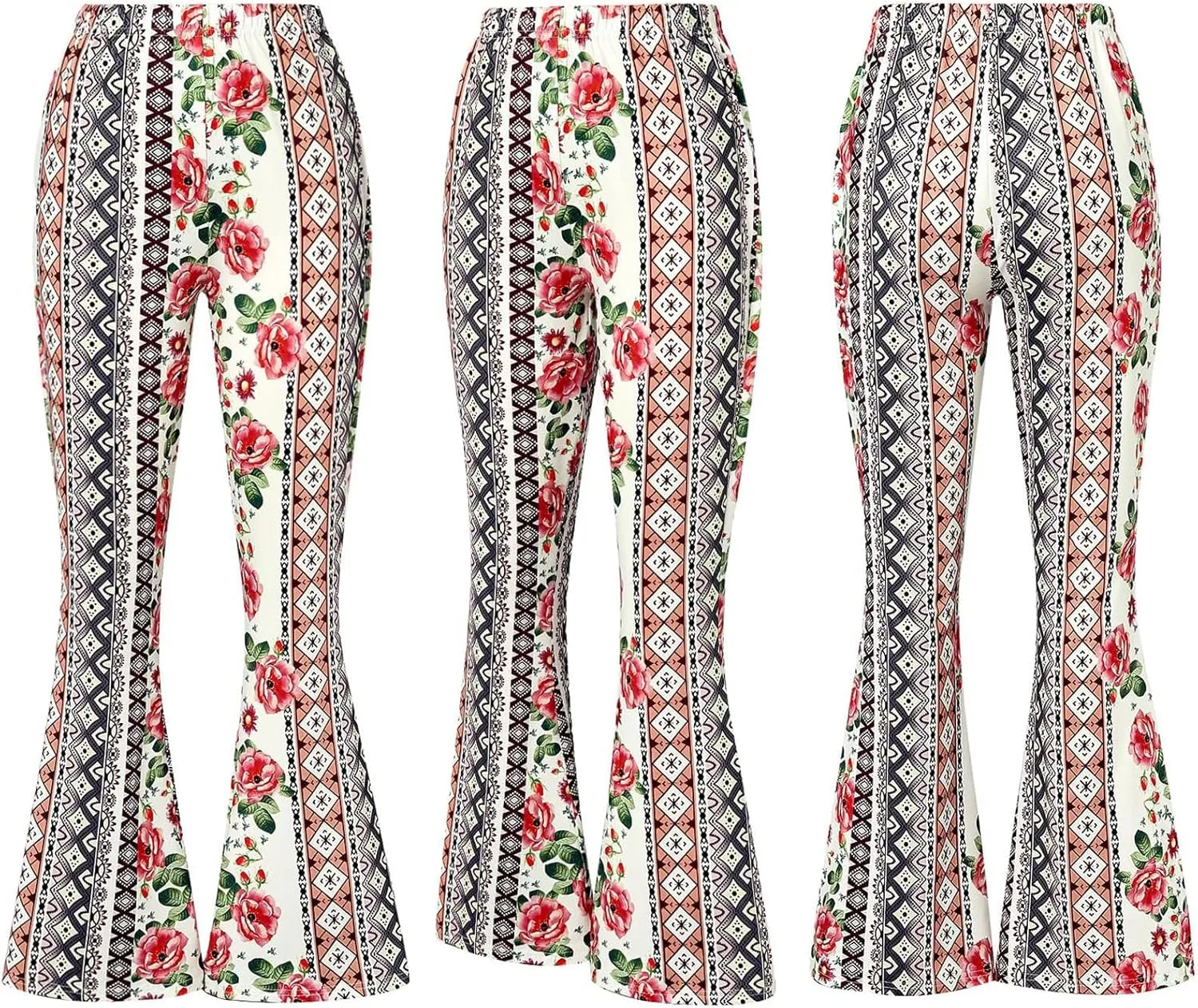 Flare Leggings Yoga Pants Women High Waisted Boho Flare Palazzo Pants Stretch Wide Leg Bell Bottom Yoga Leggings