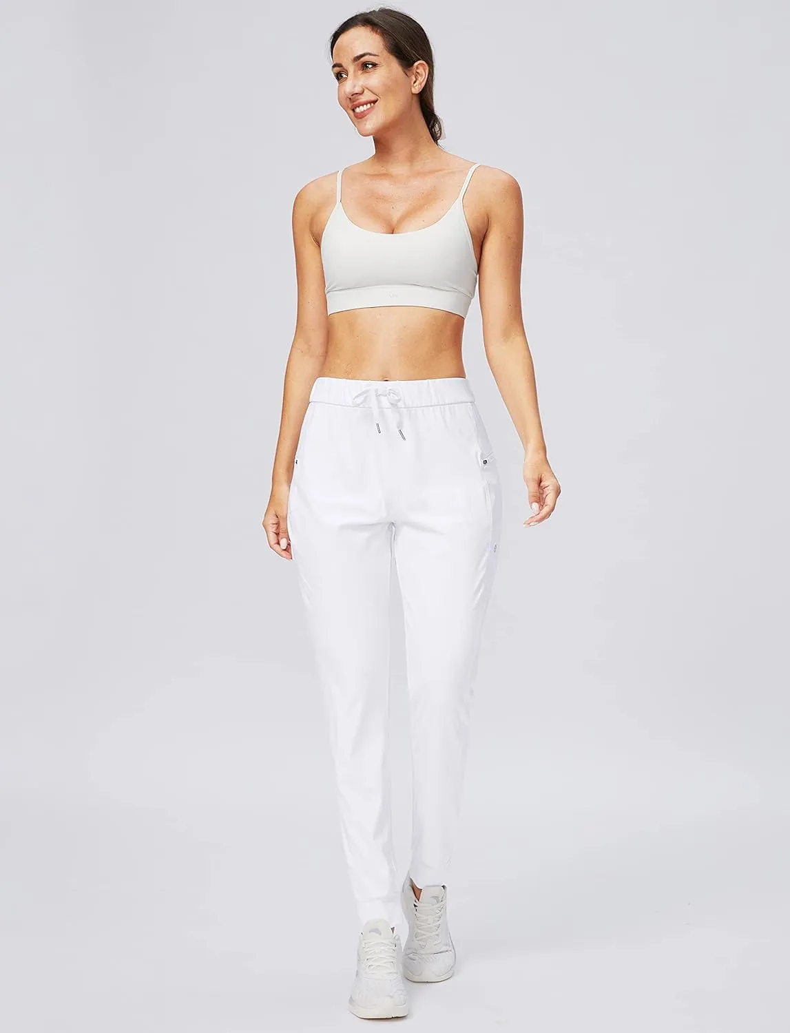 G Gradual Women's Joggers Pants with Zipper Pockets Stretch Tapered Athletic Joggers for Women Lounge, Jogging, Workout