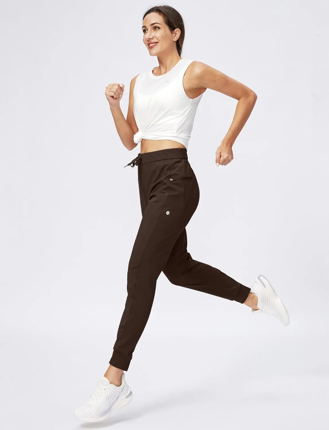 G Gradual Women's Joggers Pants with Zipper Pockets Stretch Tapered Athletic Joggers for Women Lounge, Jogging, Workout