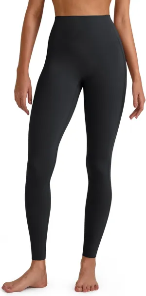 G4Free BareFeel Yoga Pants for Women Seamless Waistband Yoga Leggings Workout Biker Leggings with Pockets 25" 27" 29"