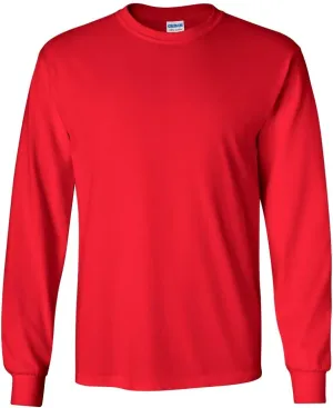 Gildan mens Ultra Cotton Adult Long Sleeve Pack fashion t shirts, Red/Black/Sportsgrey, Medium US