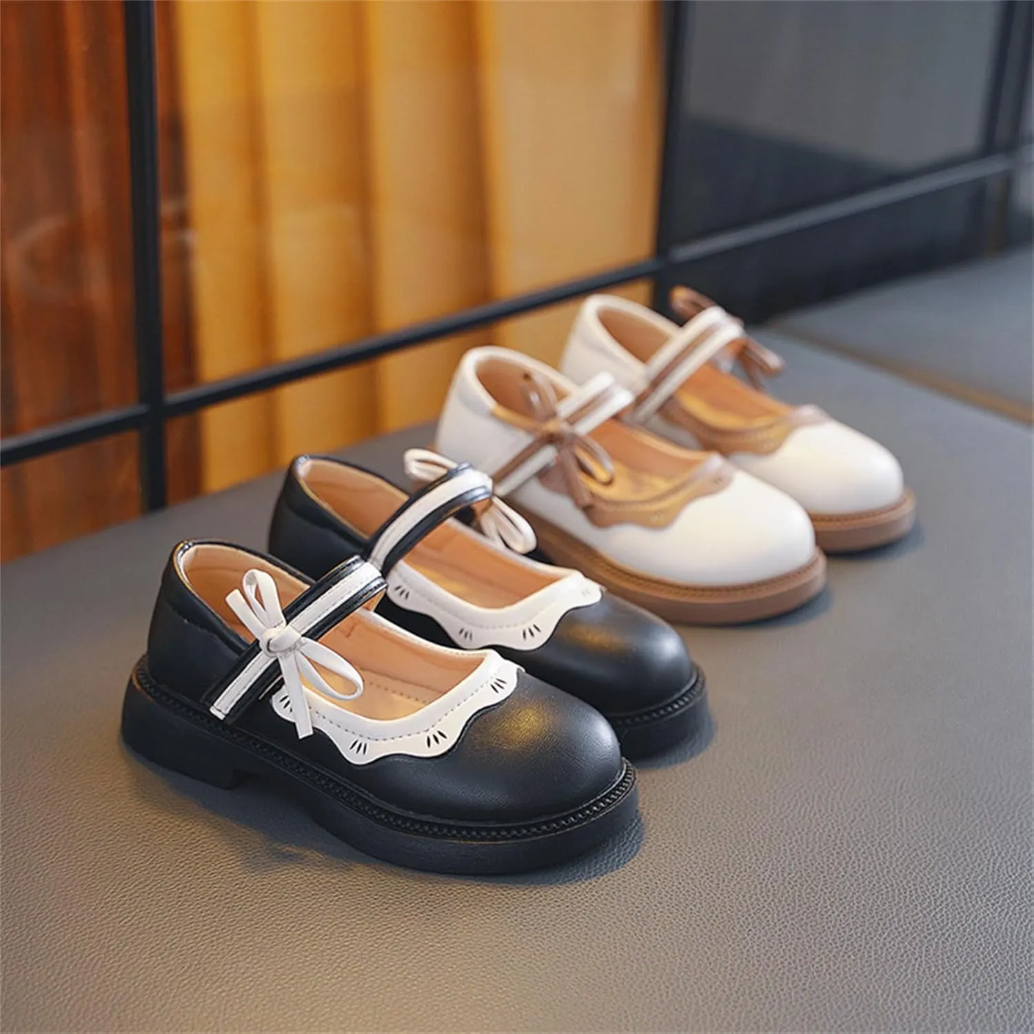 Girl's Mary Jane School Uniform Shoes Princess Wedding Party Flower Girls Flats Shoes
