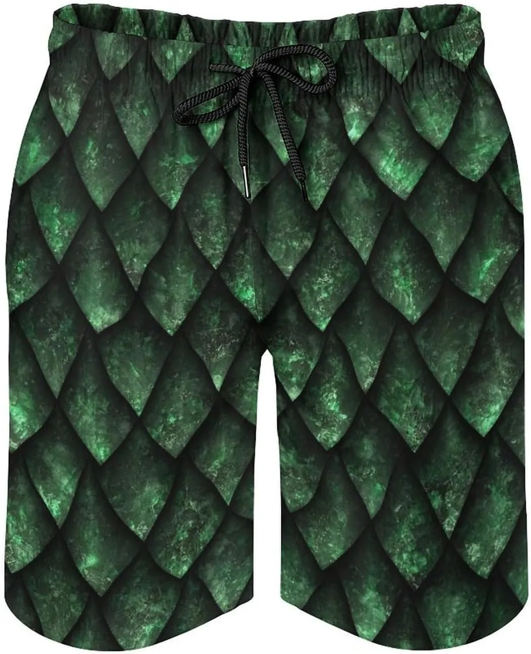 Green Dragon Scale Men's Swim Trunks Quick Dry Bathing Suit Swimming Shorts Beach Swimwear