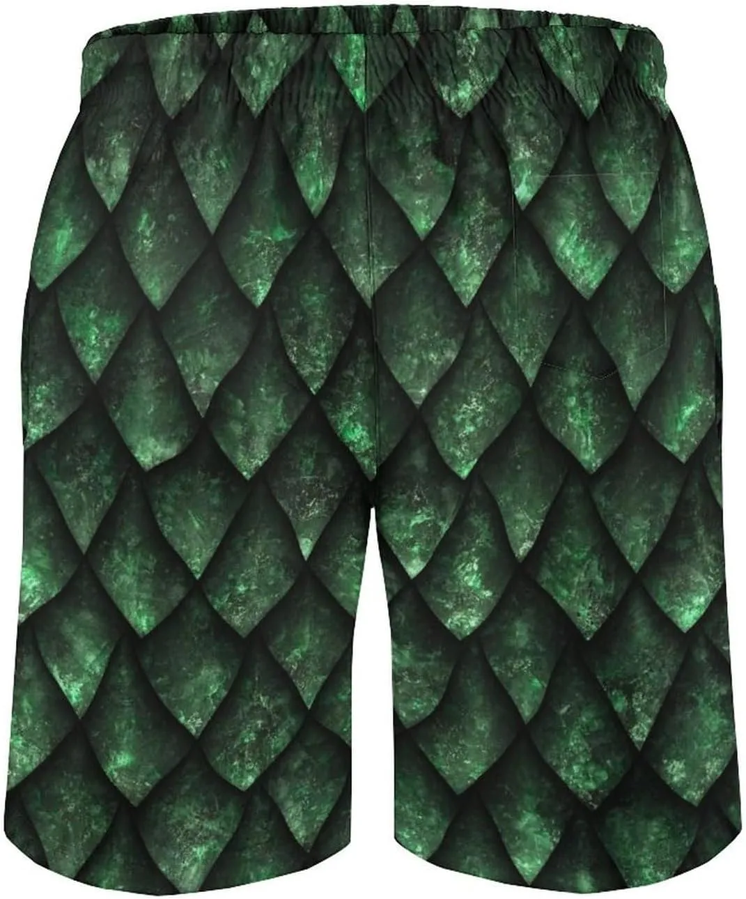 Green Dragon Scale Men's Swim Trunks Quick Dry Bathing Suit Swimming Shorts Beach Swimwear