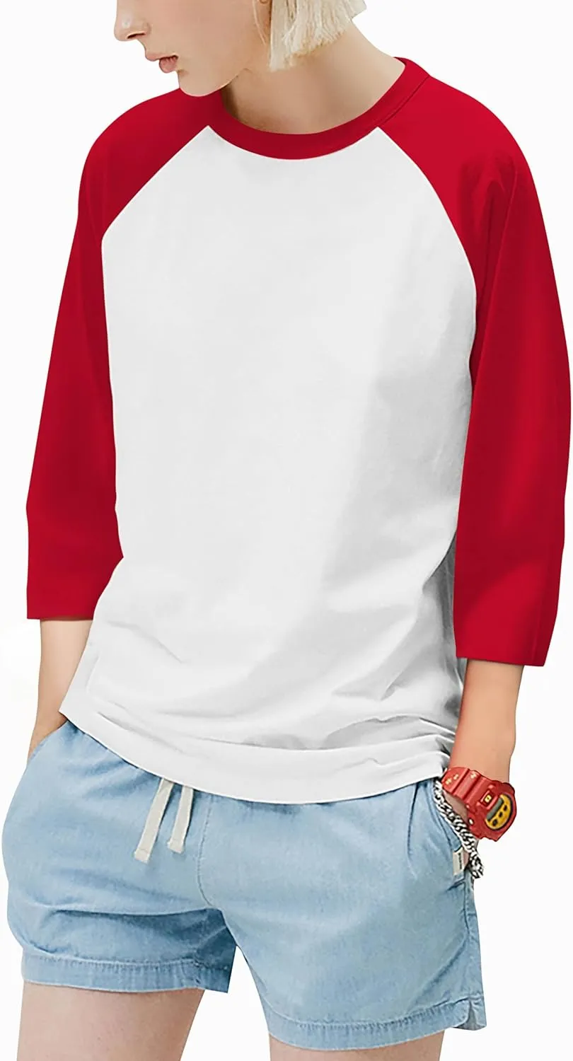 Hat and Beyond Mens Vintage Baseball Raglan 3/4 Sleeve Plain Casual Tee Basic Active T Shirts