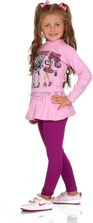 hi!mom Girls Cotton Leggings Kids Pants Plain Full Length Children Trousers Age 2-13