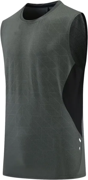 HNVAVQ Sleeveless T Shirts Men Breathable Workout Vest Tank Tops Quick Dry Athletic Sports Undershirt